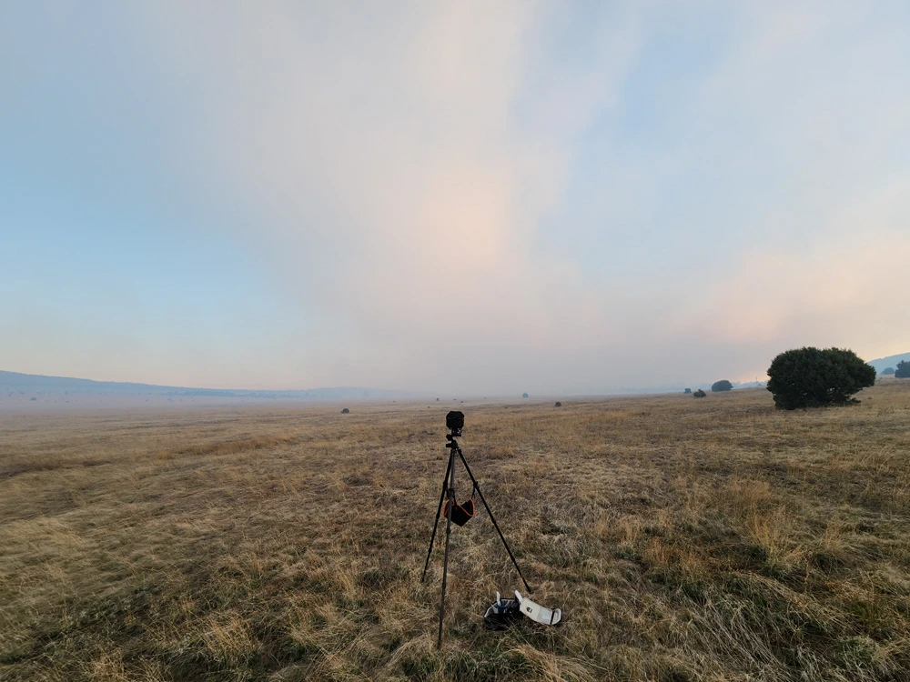 Photographing smoke from the Pass fire