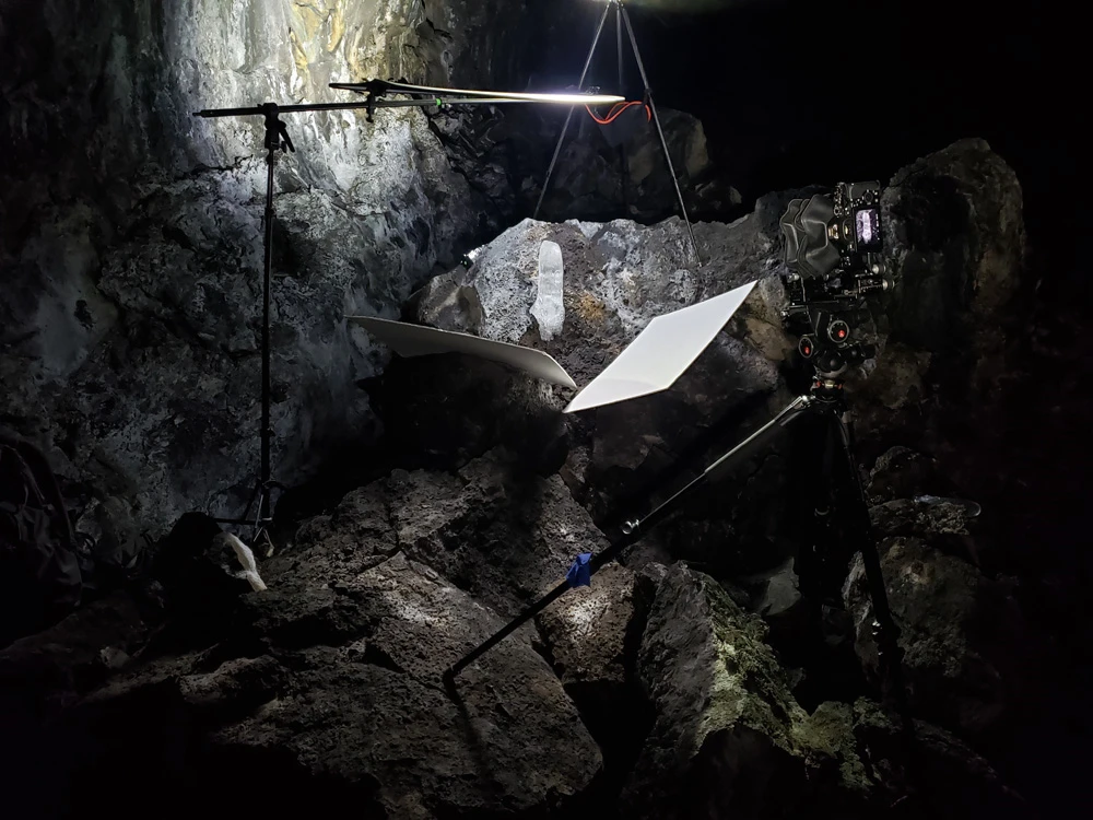 Production photo inside the Arnold Ice Cave