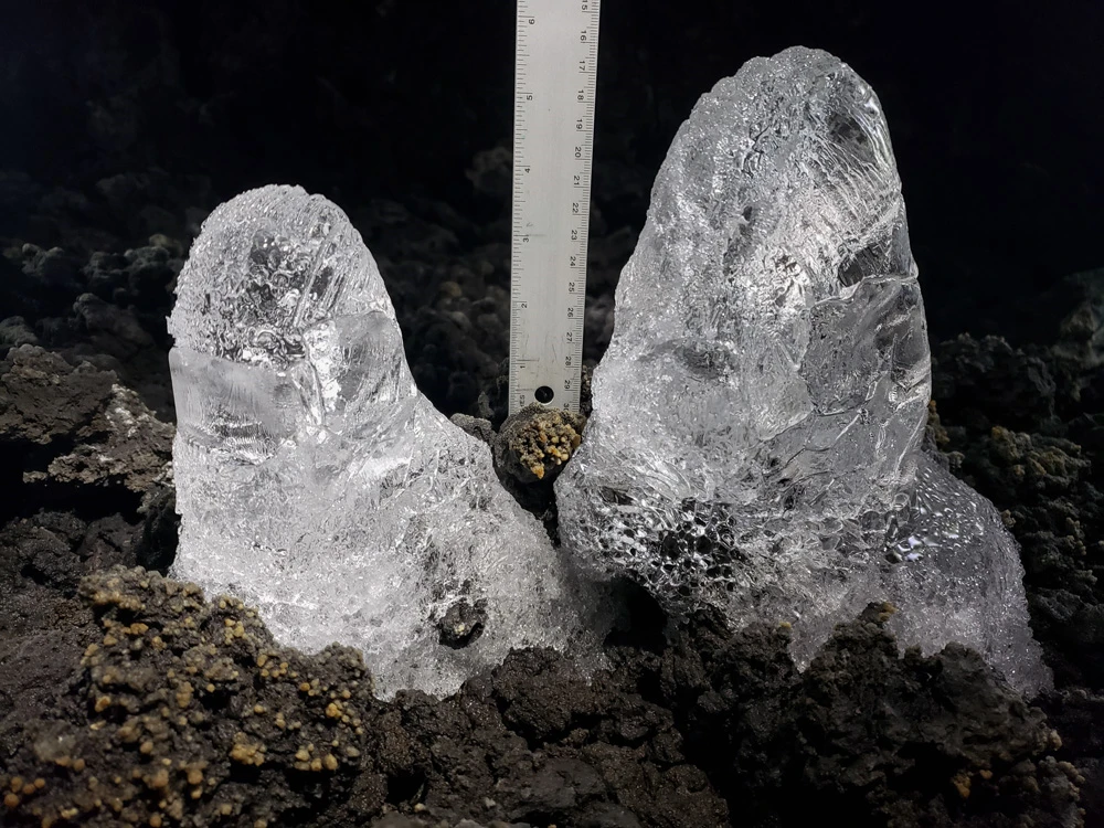 Production photo inside the Arnold Ice Cave